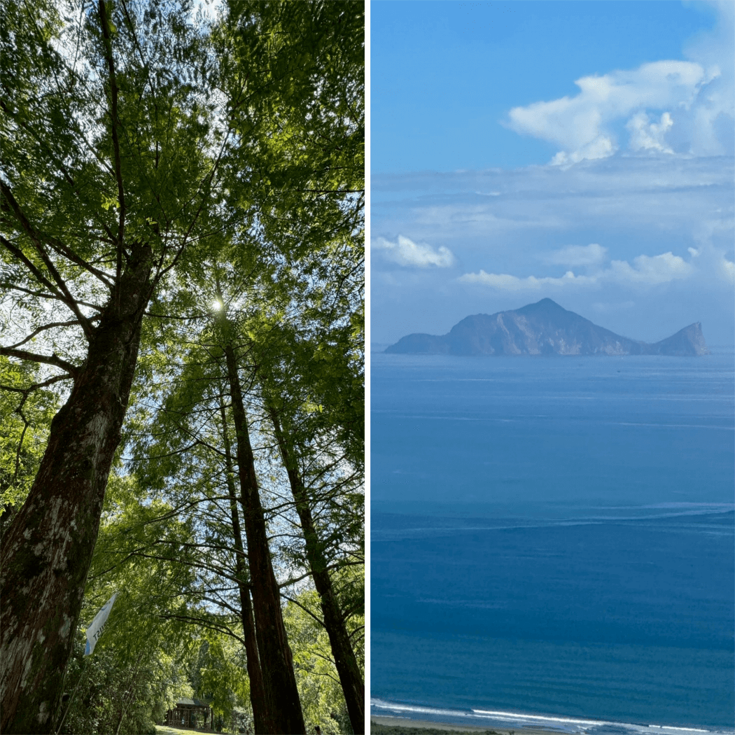圖:福山植物園一隅(左);遠眺龜山島(右)